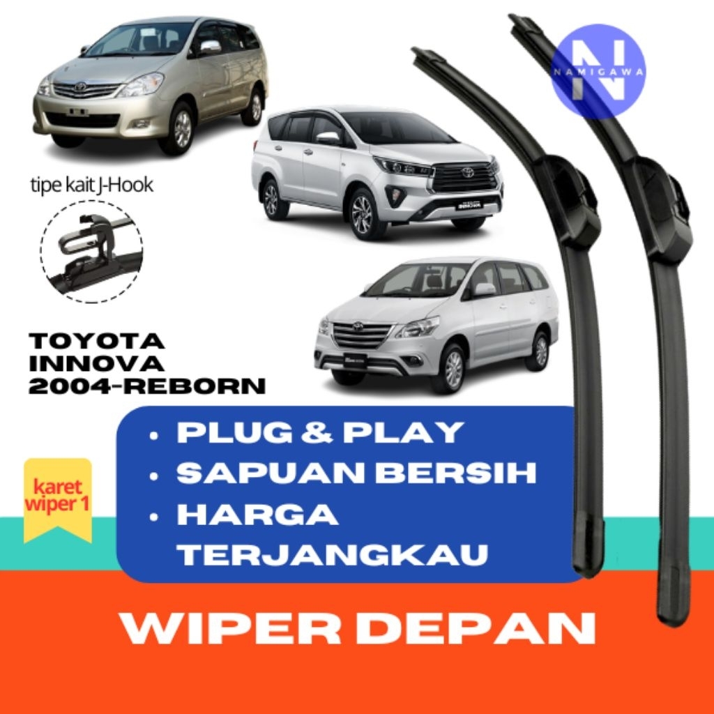 Jual WIPER INNOVA 2004-2020 DEPAN 1 SET KANAN KIRI FRAMLESS WIPER ...