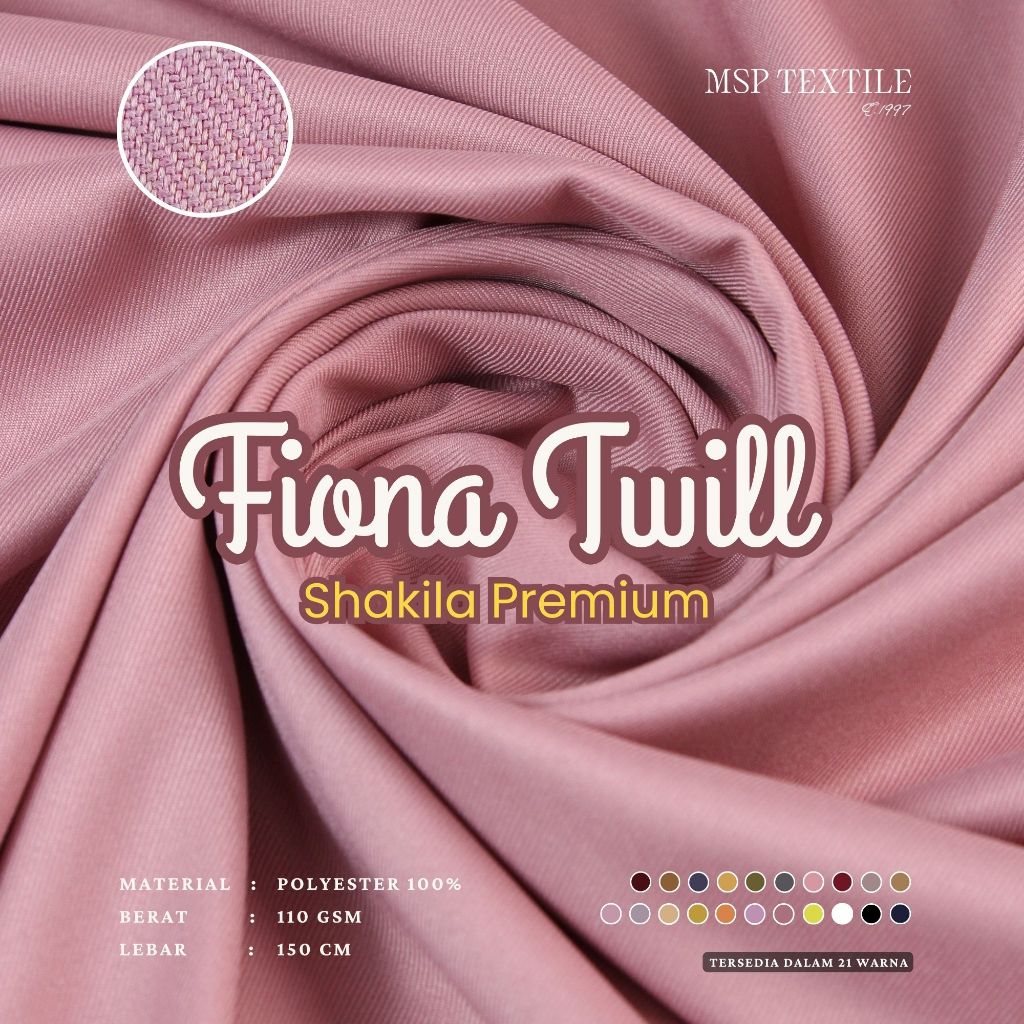 Jual KAIN TENUN SHAKILA PREMIUM FIONA TWILL SERAT POLYESTER | Shopee ...