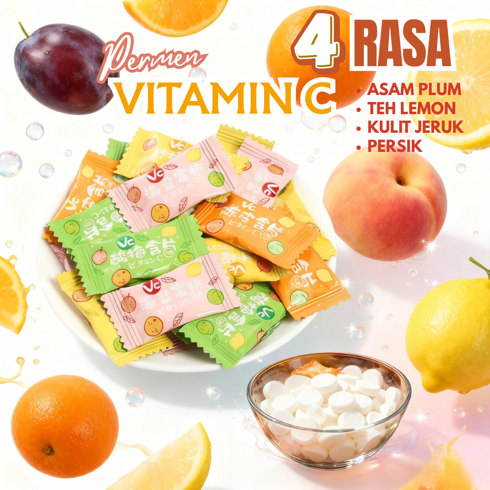 Jual Permen VC Rasa Buah Tanpa Gula Dengan Banyak Vitamin C 4 Rasa Asam ...