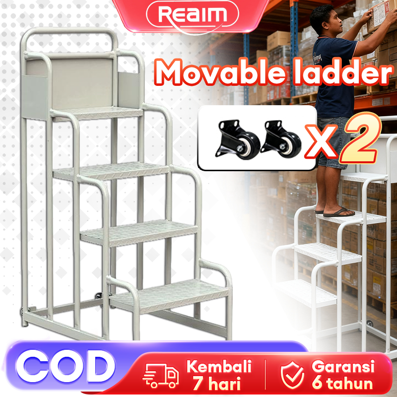 Jual Tangga Dorong dengan Roda 3/4/5 Step Supermarket Portable ...