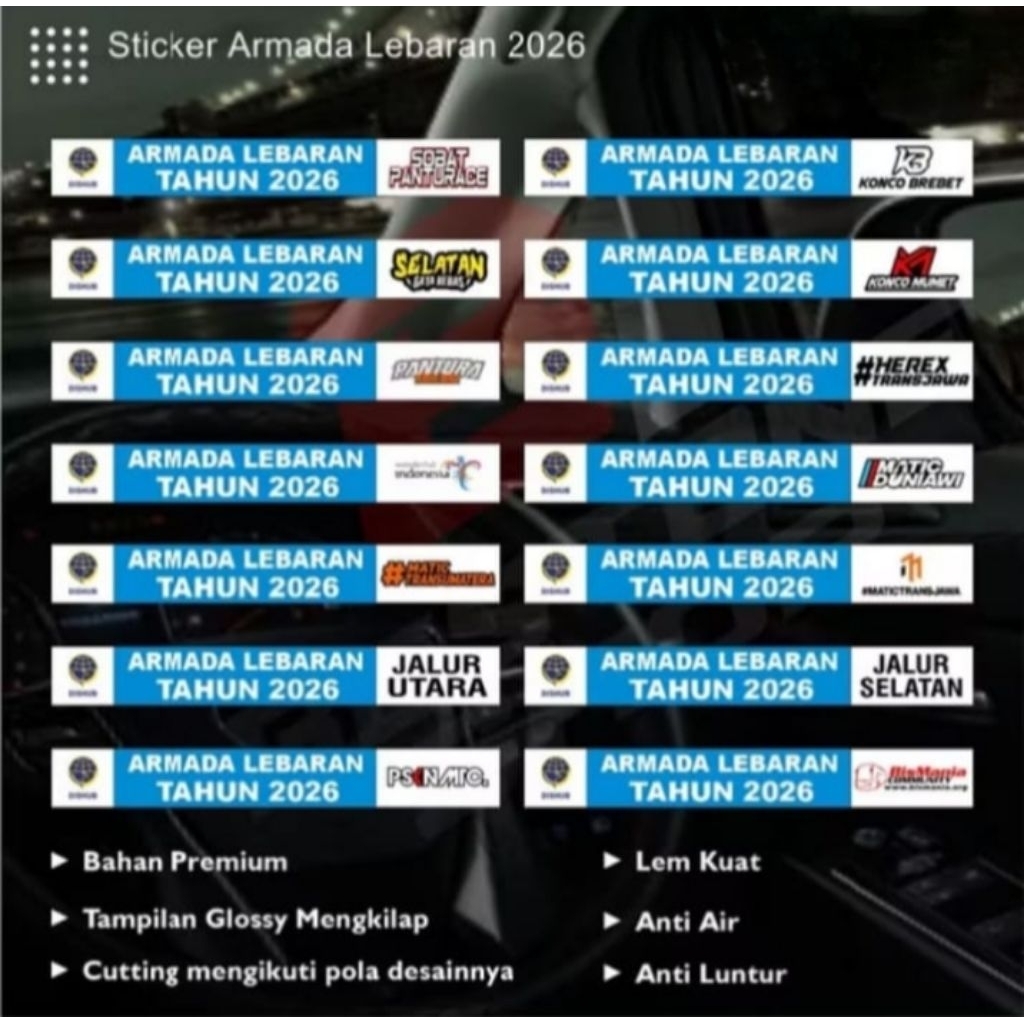 Jual Stiker DISHUB ARMADA LEBARAN 2026 Sticker Matic Trans Jawa Stiker ...