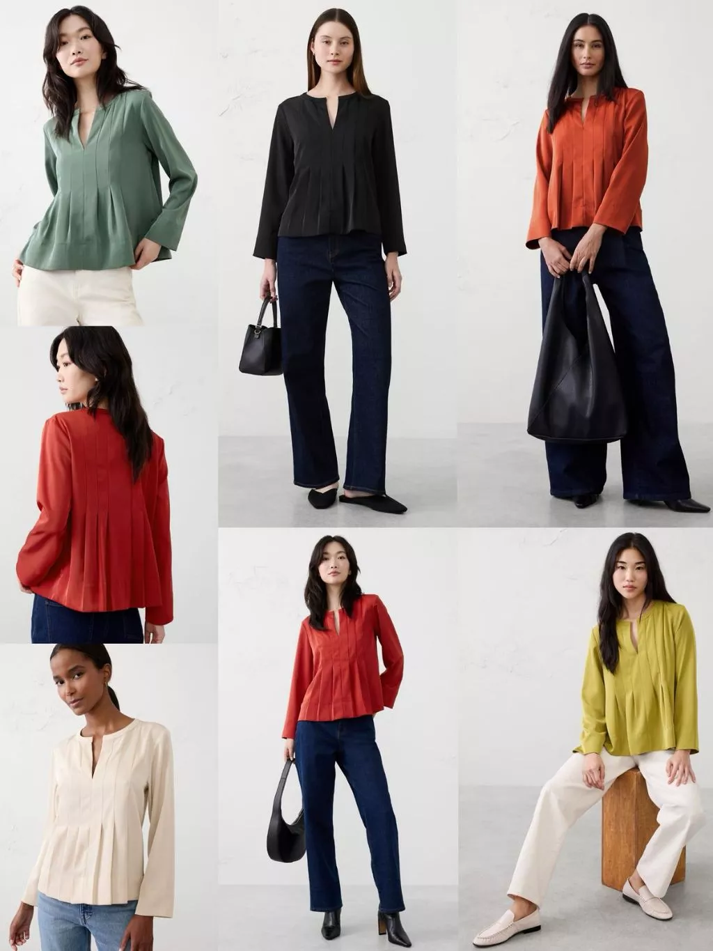 Atasan Lengan Panjang Wanita Model Pleated Mewah & Elegan  Women's Pleated Swing Top - BR-9925
