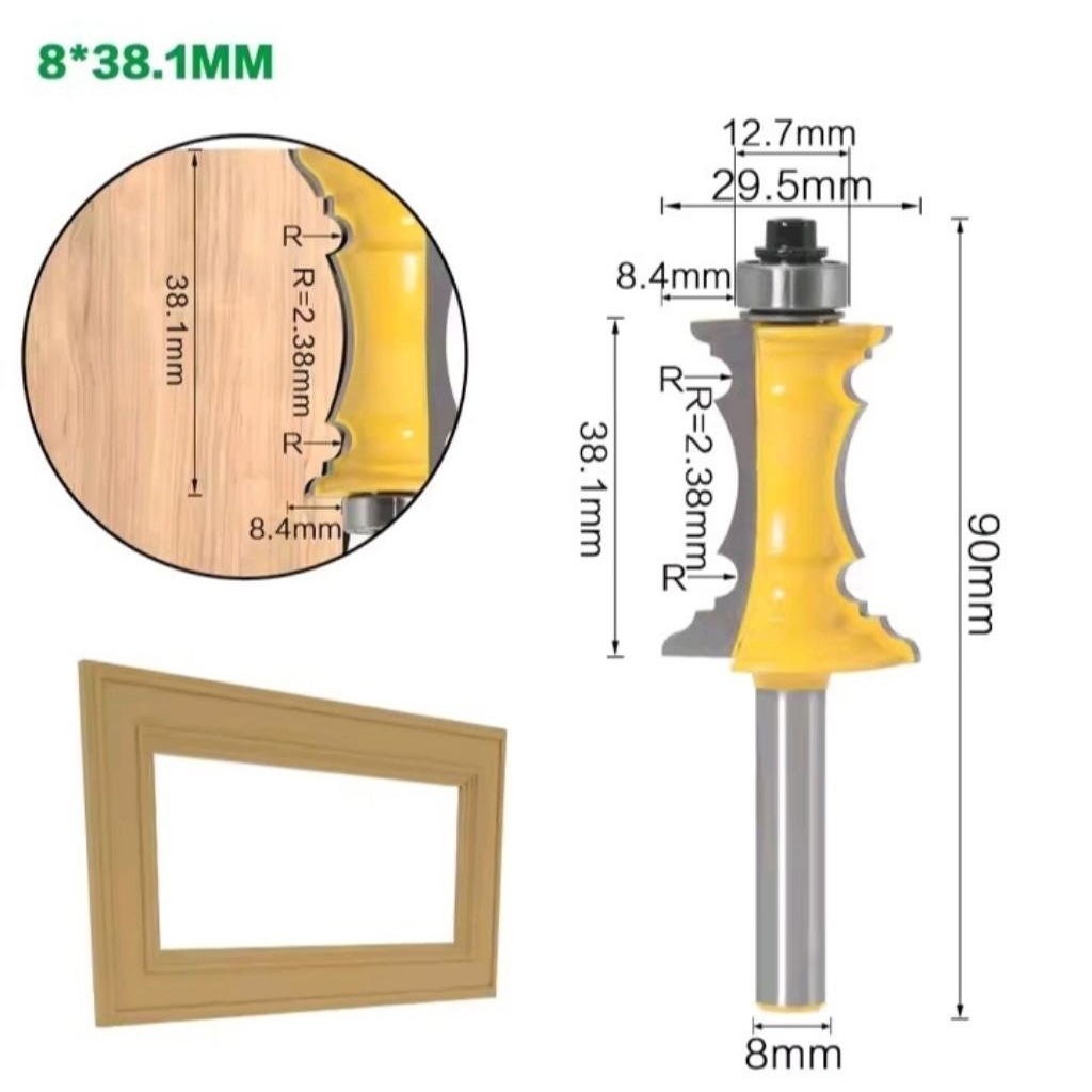 Jual (NP 0220) Mata Bor Router Bit Roter panel pintu jendela Miter ...
