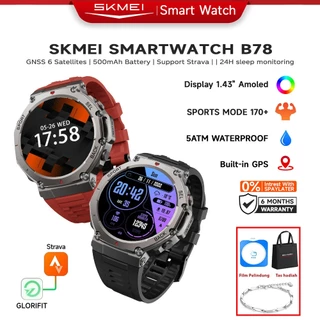 SKMEI B78 Smartwatch Pria GPS Map | 1.43 Amoled Smartwatch Support Strava| 5ATM Tahan Air | Compass | Bluetooth Call Altitude Air Pressure jam olahraga