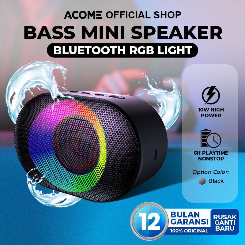 Jual [READY] ACOME Mini Speaker Bluetooth 5.0 10W IPX6 Waterproof 6H ...