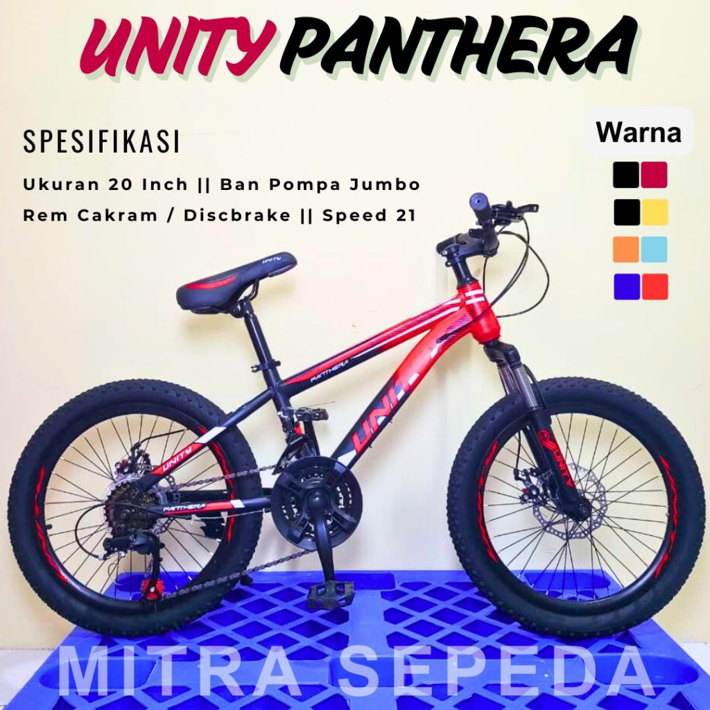 Jual Sepeda Gunung MTB Unity Panthera 20 Inch Rem Cakram Remaja ...