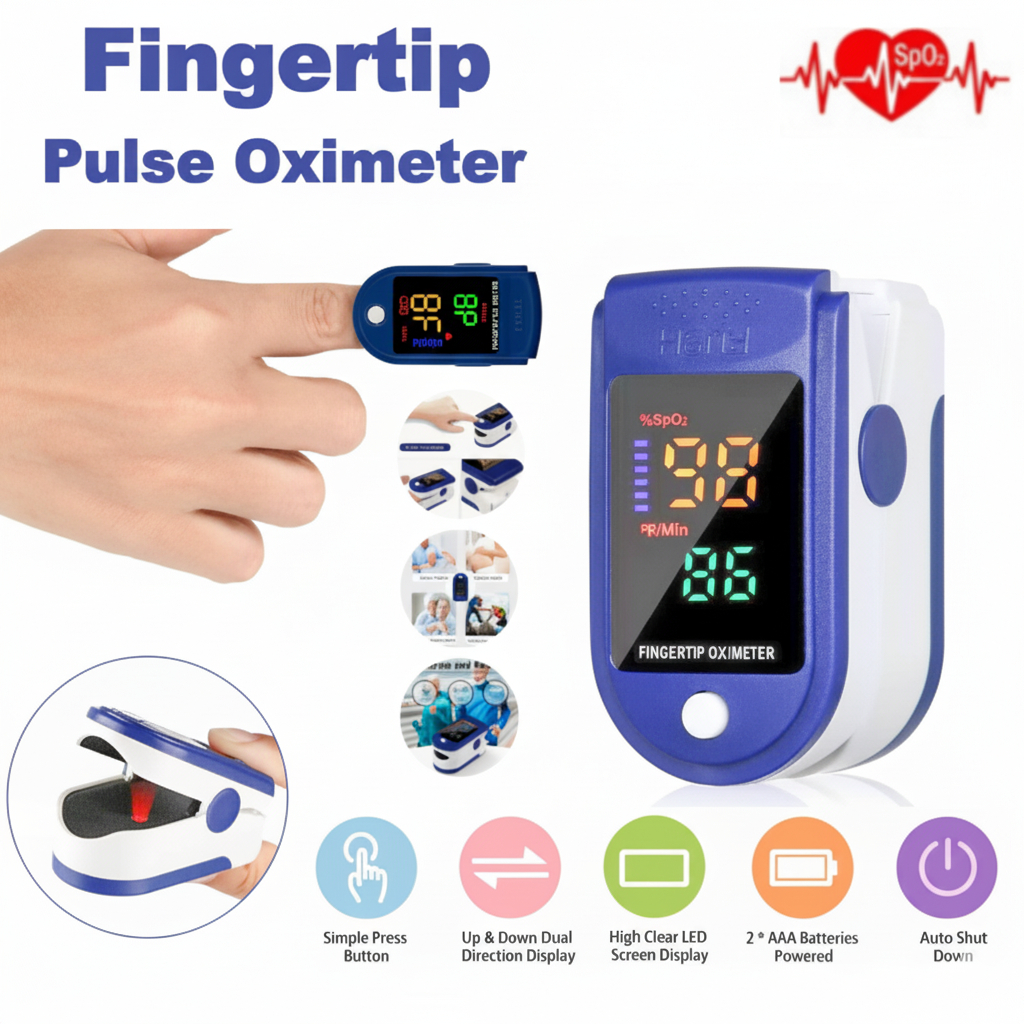 Jual Oximeter Pulse Oximeter Fingertip Alat Pengukur Oksigen Dalam ...