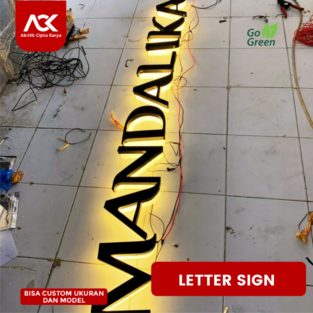 Jual Huruf Timbul Akrilik Custom Nama & Logo – Letter Sign 3D LED ...