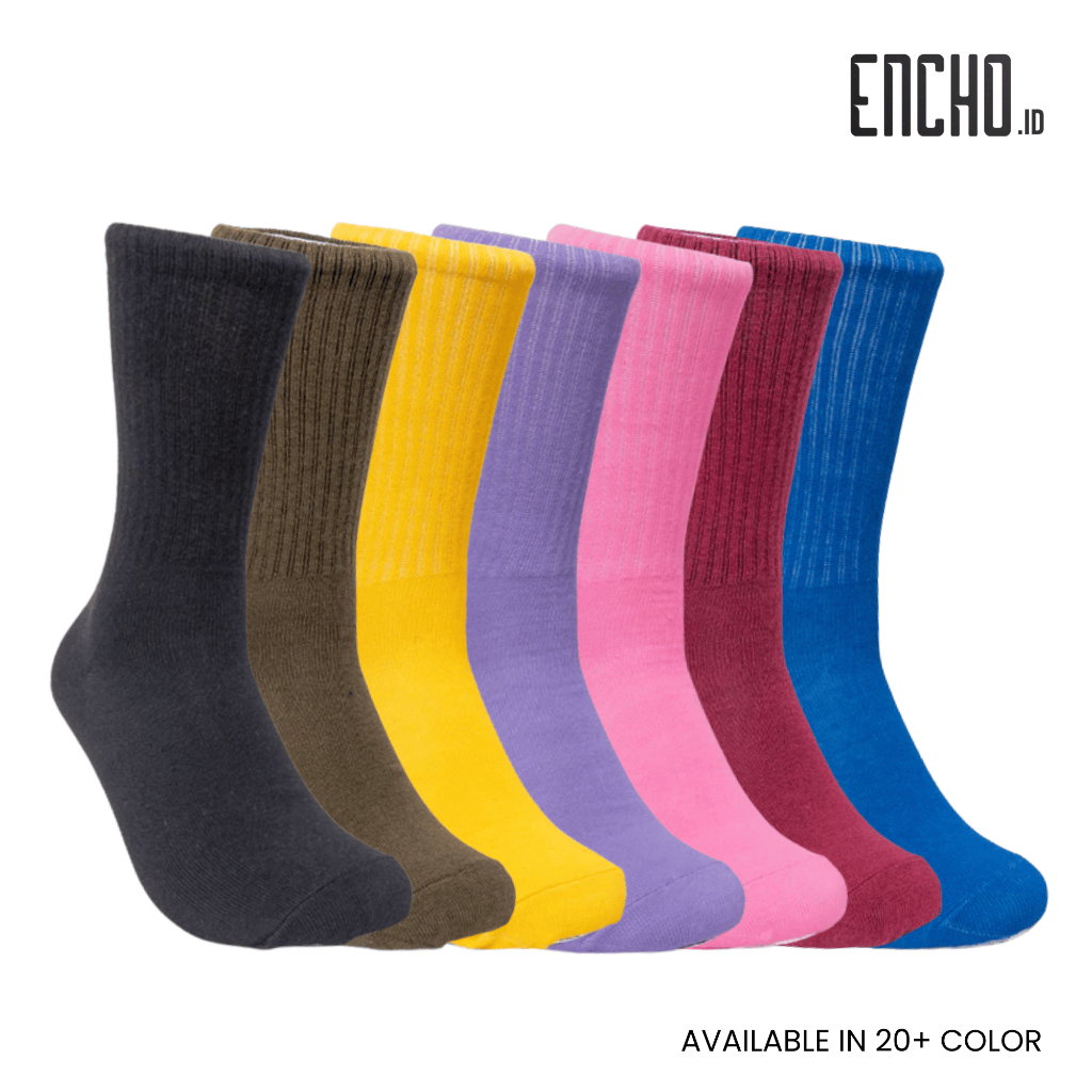 Jual ENCHO Kaos Kaki Crew Polos Panjang Basic | Shopee Indonesia