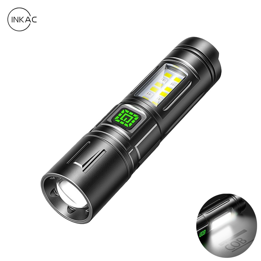 Jual 【COD】INKAC Senter LED Super TerangCOB Floodlight 7 Mode + Baterai ...