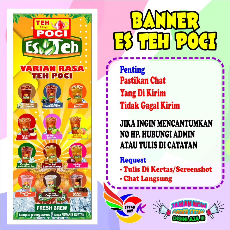 Jual Spanduk Banner Varian Rasa Teh Poccii / Spanduk banner Es Teh Poci ...