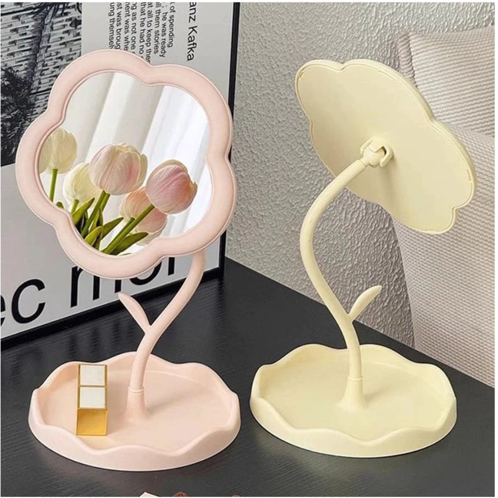 Jual Cermin Bunga Standing Mirror Makeup Rotating Cermin Aesthetic ...