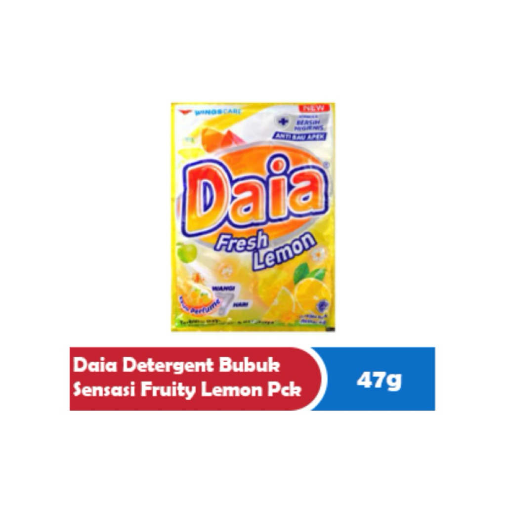 Jual Daia Detergent Bubuk Fresh Lemon 47g Renceng Isi 6 – Deterjen ...