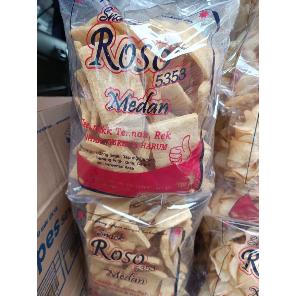 Jual cemilan kerupuk tahu petak ROSO kemasan 200gram | Shopee Indonesia