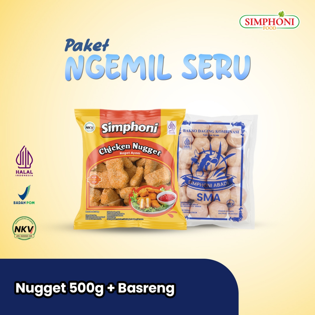 Jual Nugget Ayam Simphoni 500gr dan Basreng isi 25 Paket Ngemil ...