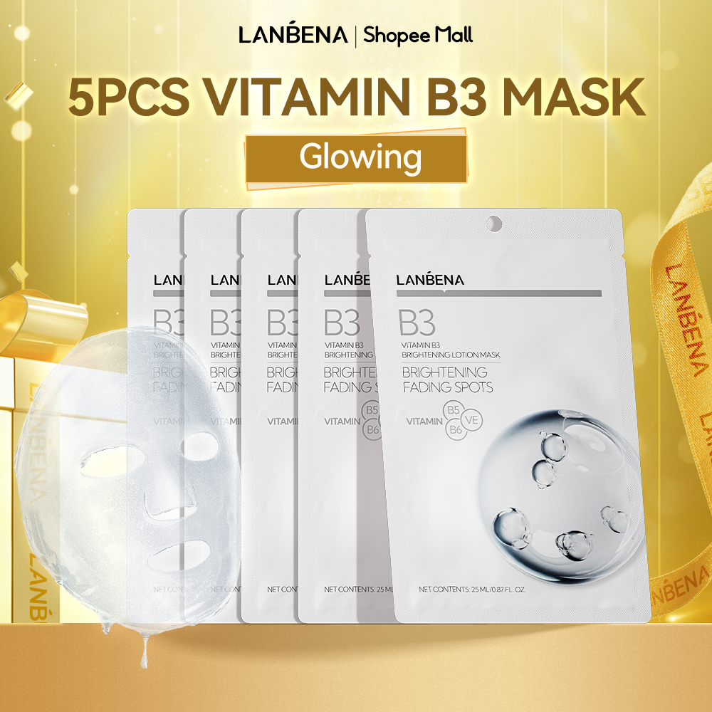 Jual [NEW] LANBENA 5PCS Vitamin B3 Brighten Lotion Facial Mask Emulsion ...