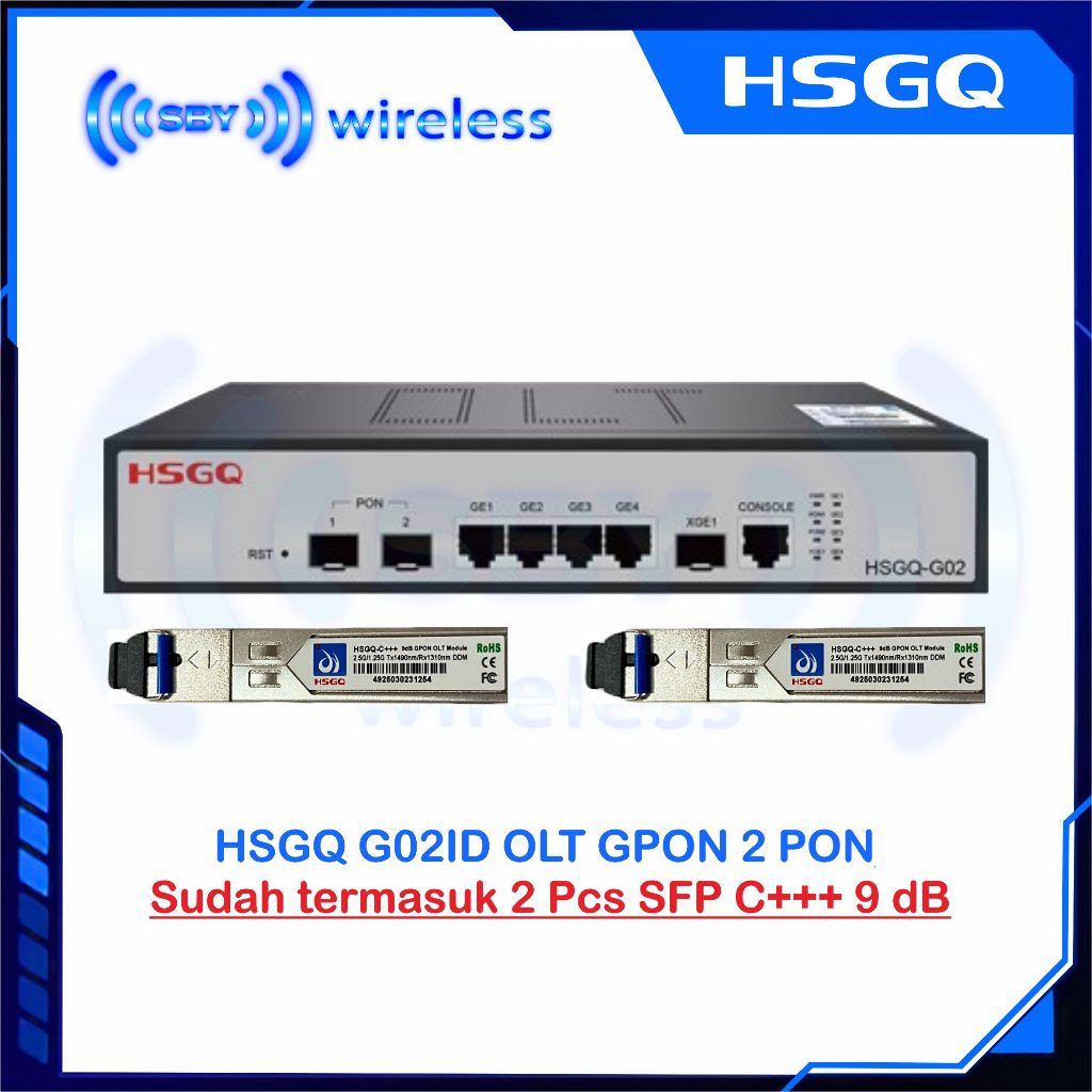 Jual HSGQ G02ID Include 2 Pcs Sfp C+++ 9db HSGQ 2 Port GPON OLT 10G ...