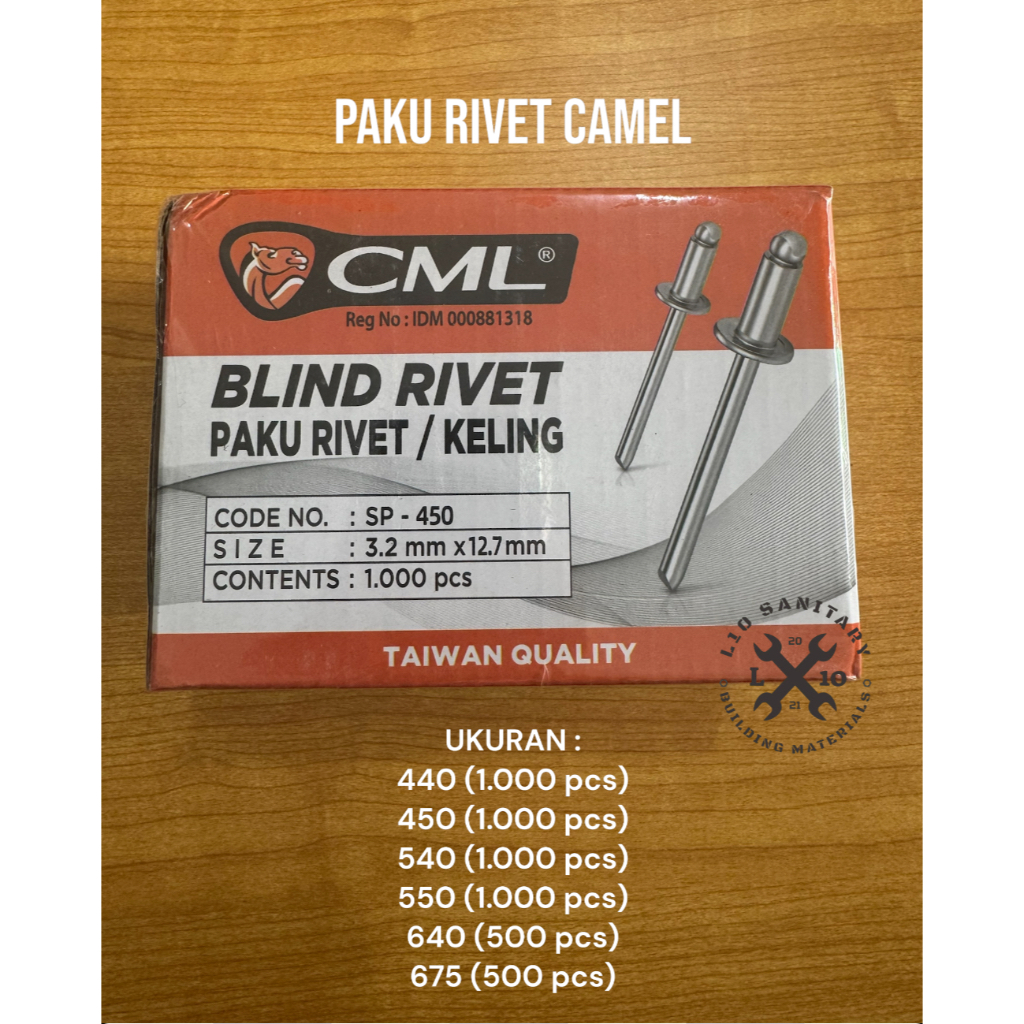 Jual Paku RIVET CAMEL 440 450 540 550 640 675 / Blind Rivet / Paku ...