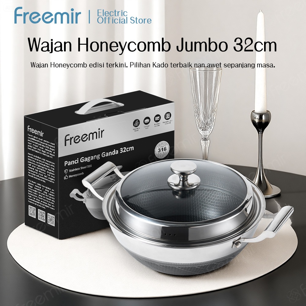 Jual freemir Electric Kitchen Master SUS Stainless 316 Wajan Healthy ...