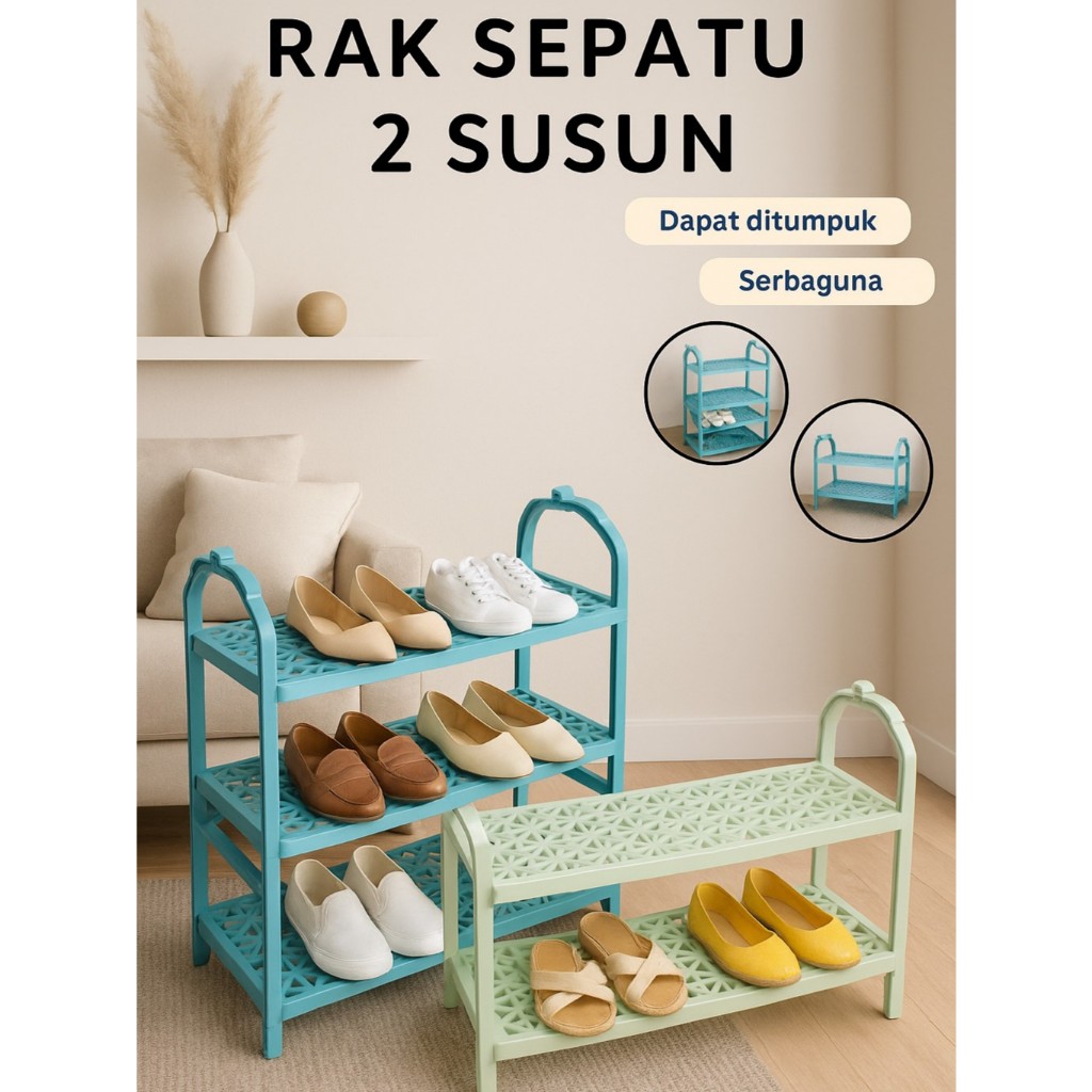 Jual RAK SEPATU SUSUN Rak Tempat Sandal Sepatu Kokoh Plastik