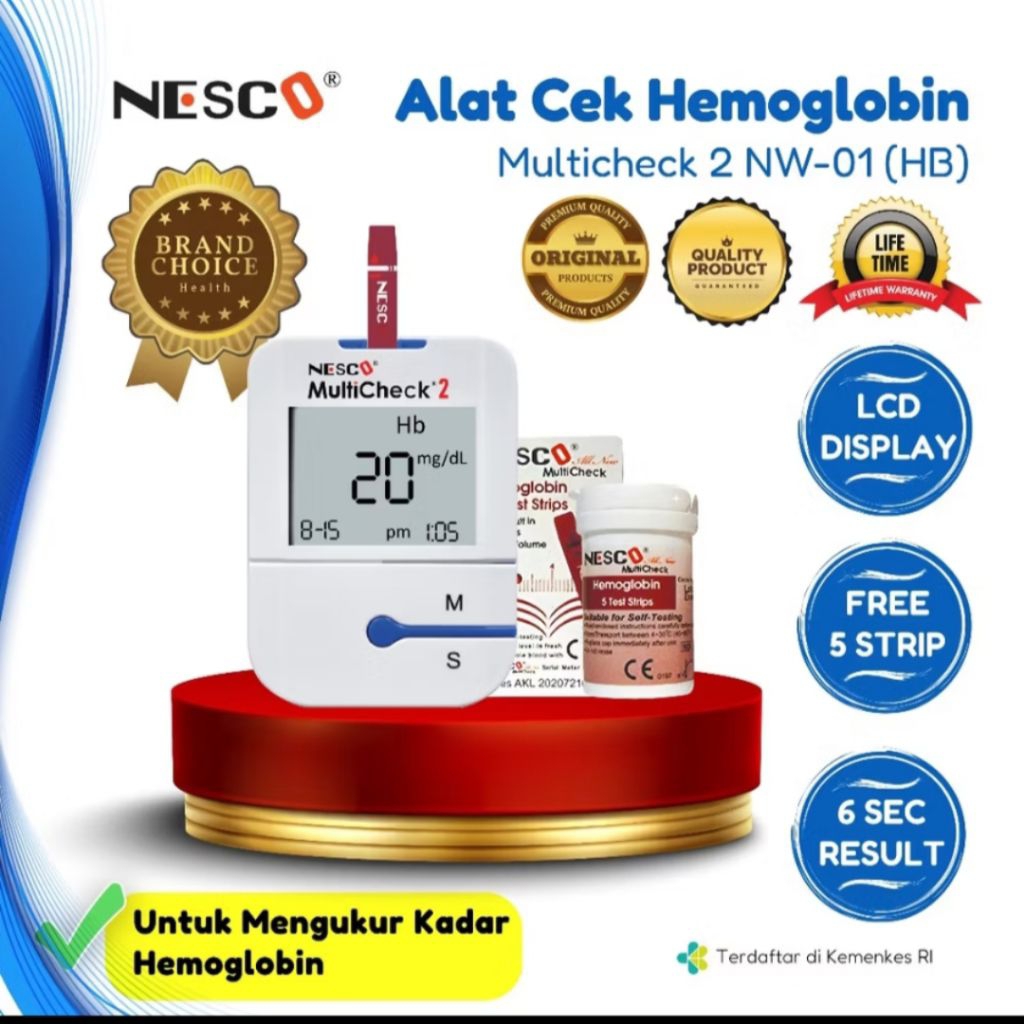 Jual Alat Cek HB NESCO Multicheck2 NW-01 Kit (Alat Cek Kadar Hemoglobin ...