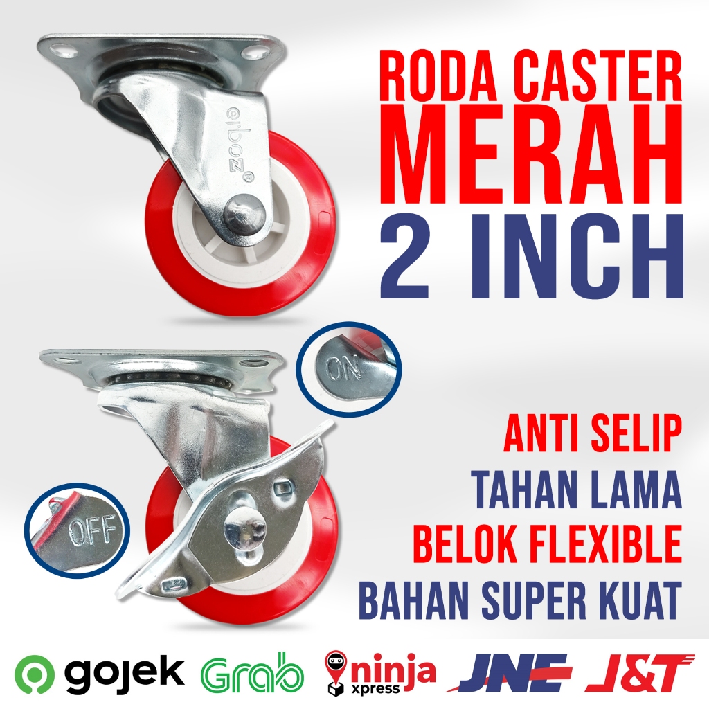 Jual Roda Caster Etalase Troli Merah / Roda Troli Kastor Caster Roda ...