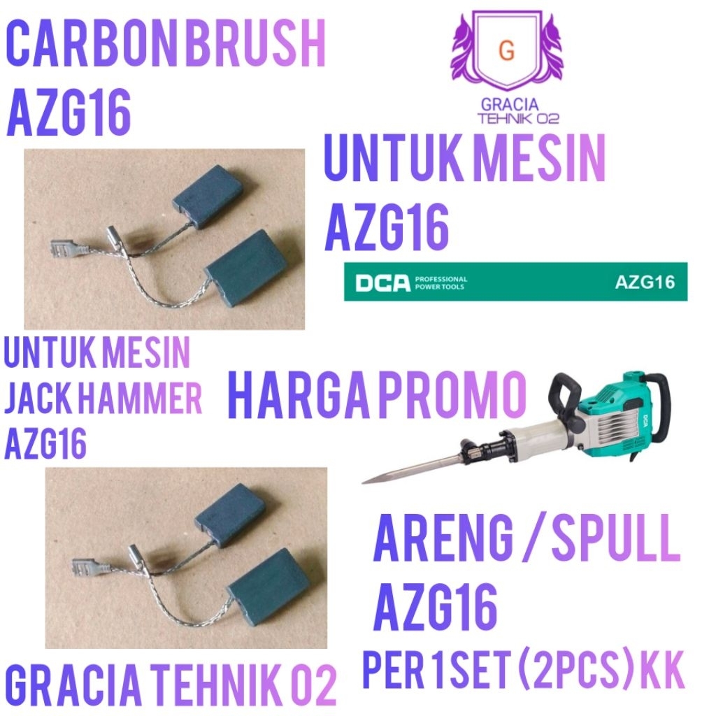 Jual CARBON BRUSH AZG16 FOR MESIN JACK HAMMER AZG16 DEMOLITION ARENG ...