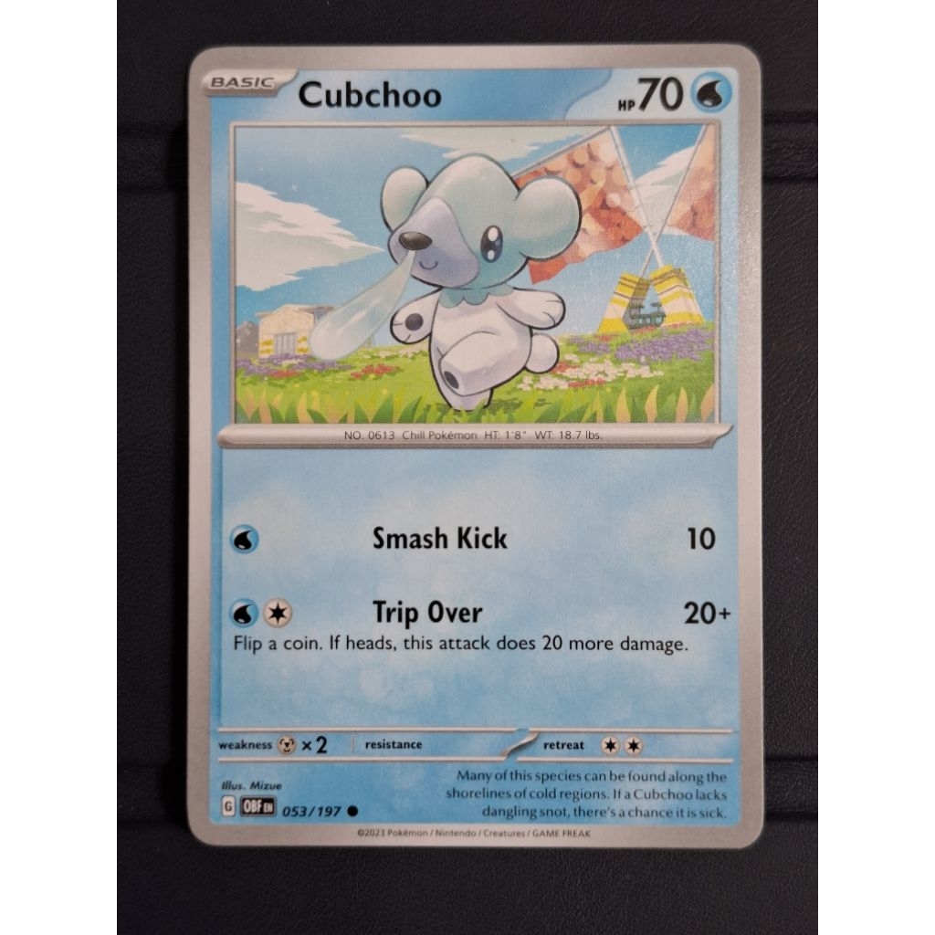 Jual kartu pokemon original common Cubchoo OBF 053/197 | Shopee Indonesia