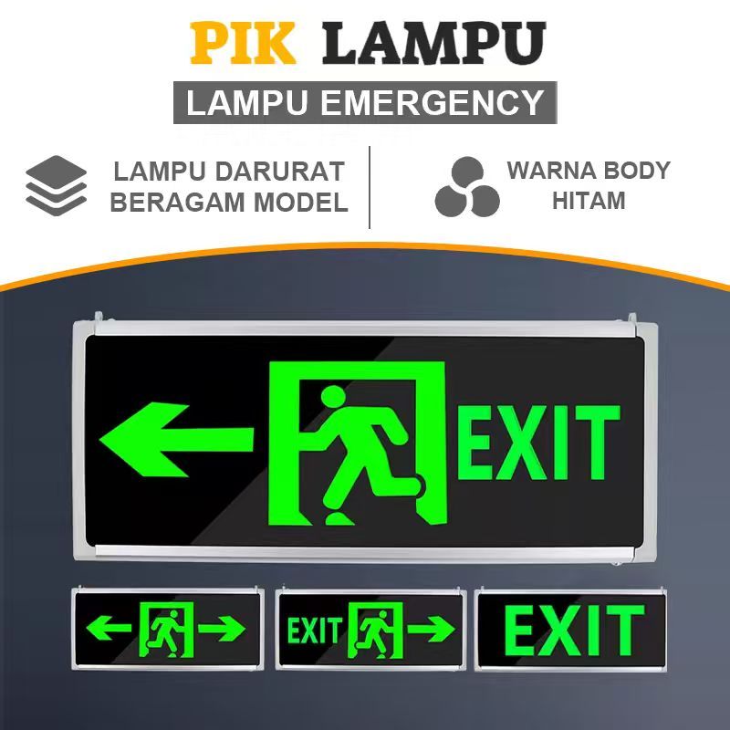 Jual Lampu Emergency Exit LED - Tanda Arah Evakuasi Darurat Satu Sisi ...