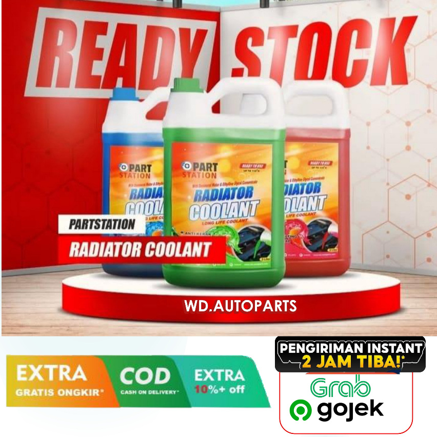 Jual AIR RADIATOR COOLANT 5 LITER+1LITER (HIJAU/MERAH/BIRU) COOLANT ...