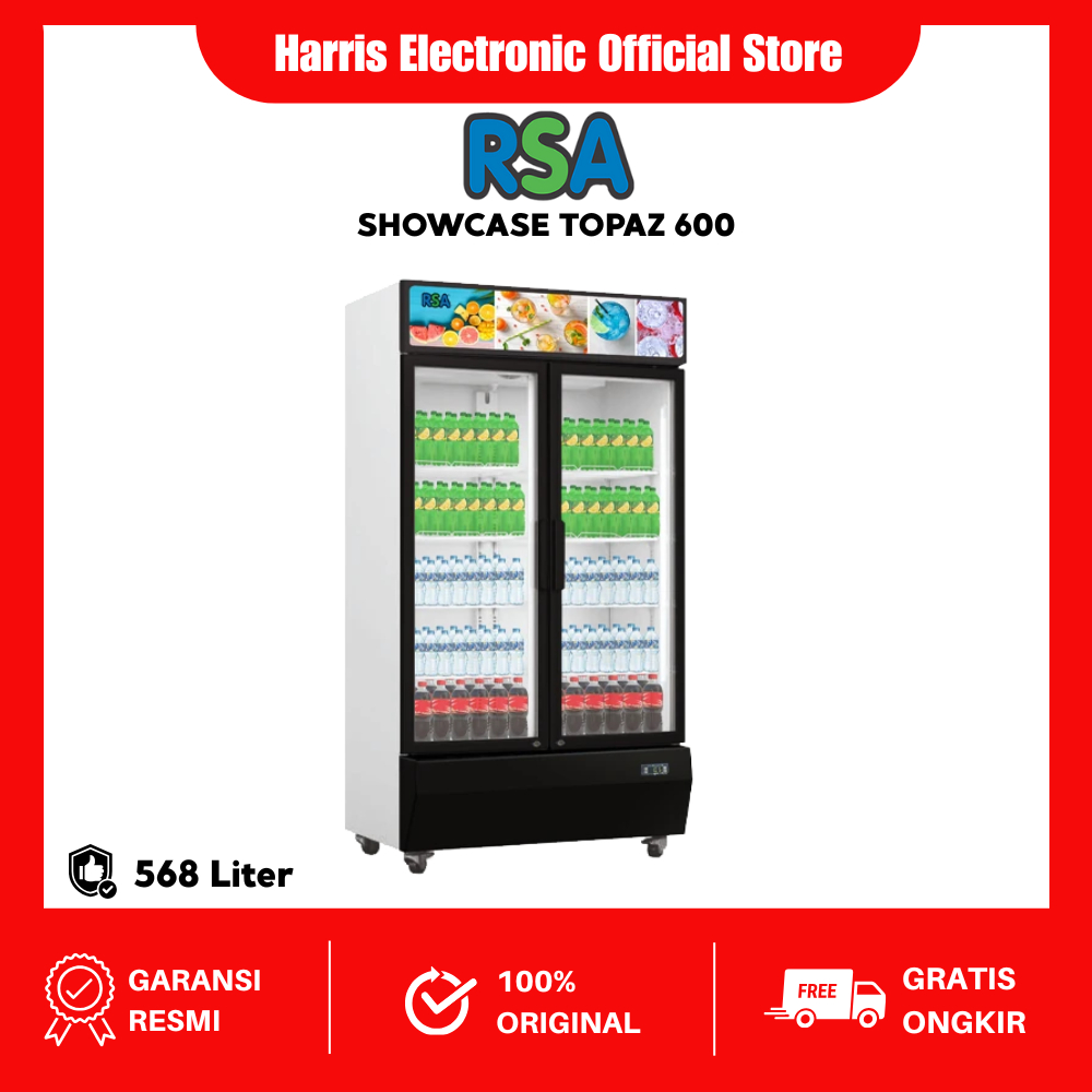 Jual RSA Showcase 2 pintu Topaz 600 Kulkas Anti Bunga Es 568 Liter ...