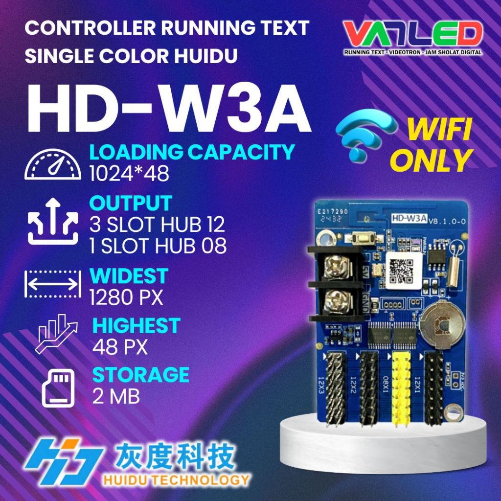 Jual CONTROLLER RUNNING TEXT HUIDU HD-W3A BUKAN HD-W03 ATAU HD-W3 ...