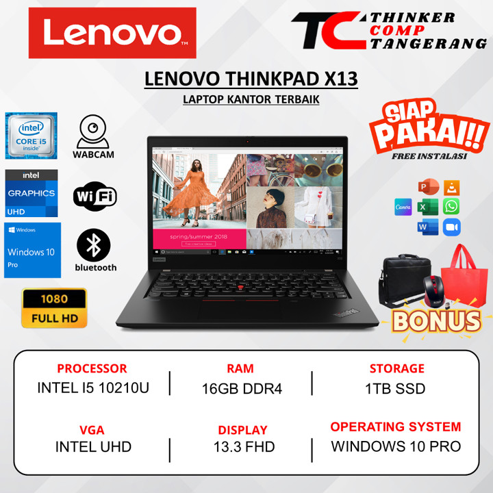 Lenovo Thinkpad X13 Intel I5 10210U 16GB 1TB 13.3 FHD Win10Pro