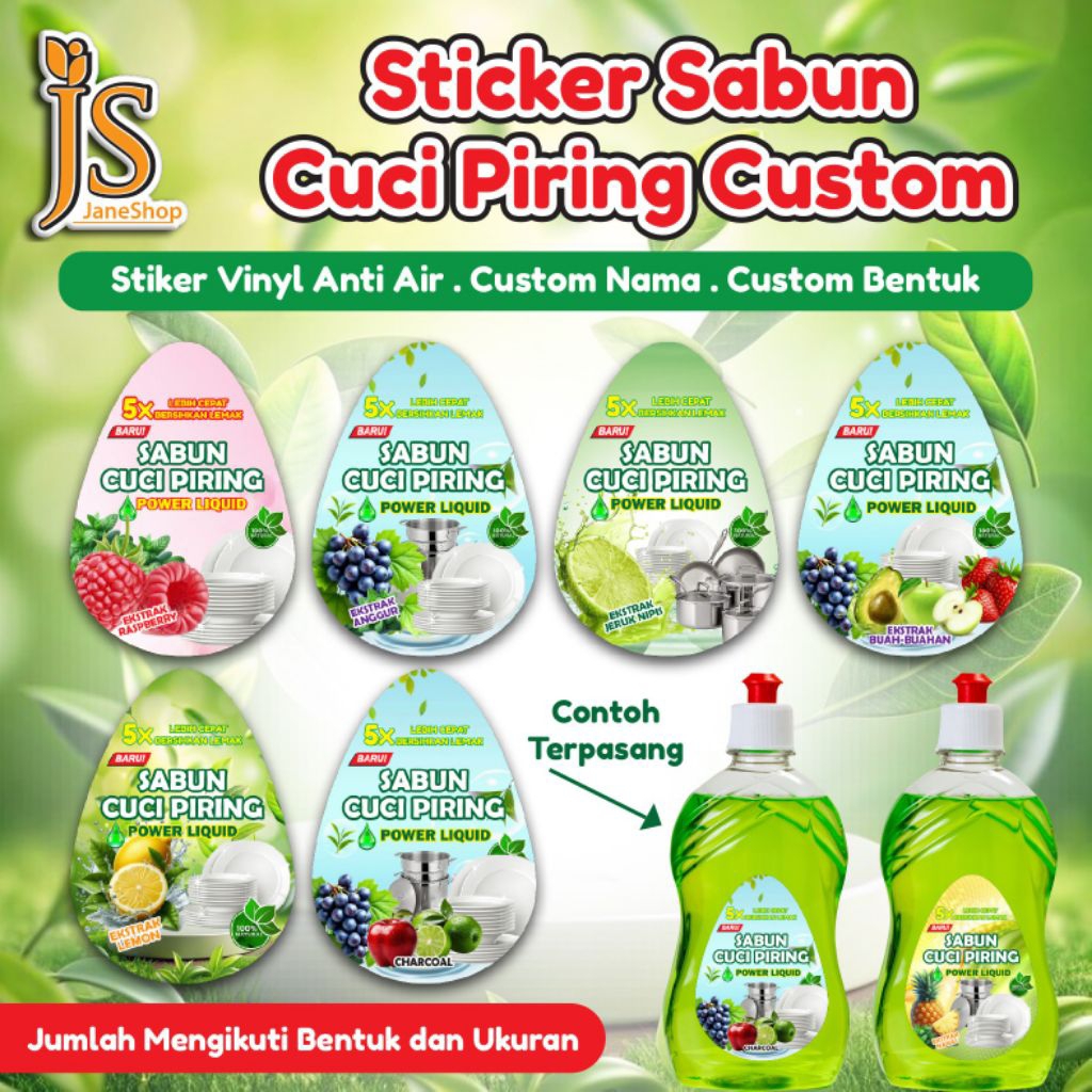Jual Stiker Kemasan Sabun Cuci Piring anti Air Cutting Kisscut Tinggal ...