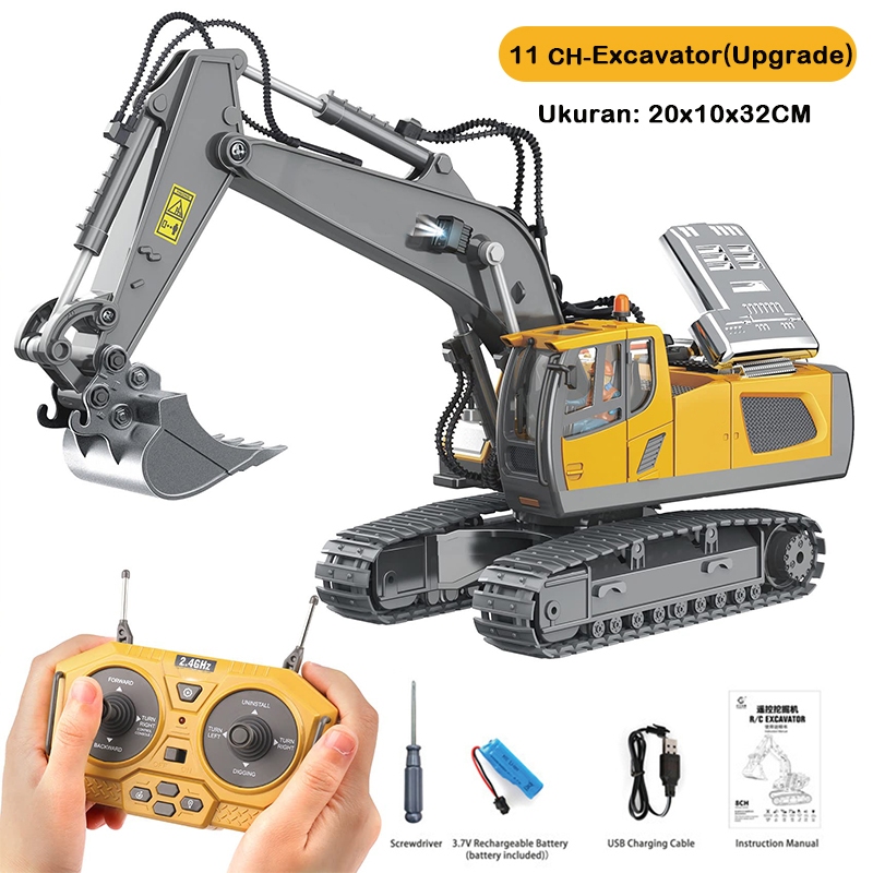 Bobo 2.4ghz Excavator Remote Control 16 Channel Rc Beko Besar Alloy Eskavator Se - foto 3