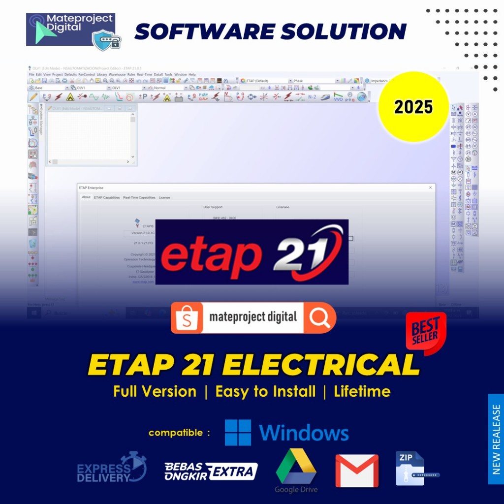 Jual Software ETAP 21 Permanent Electrical Power System Analysis ...