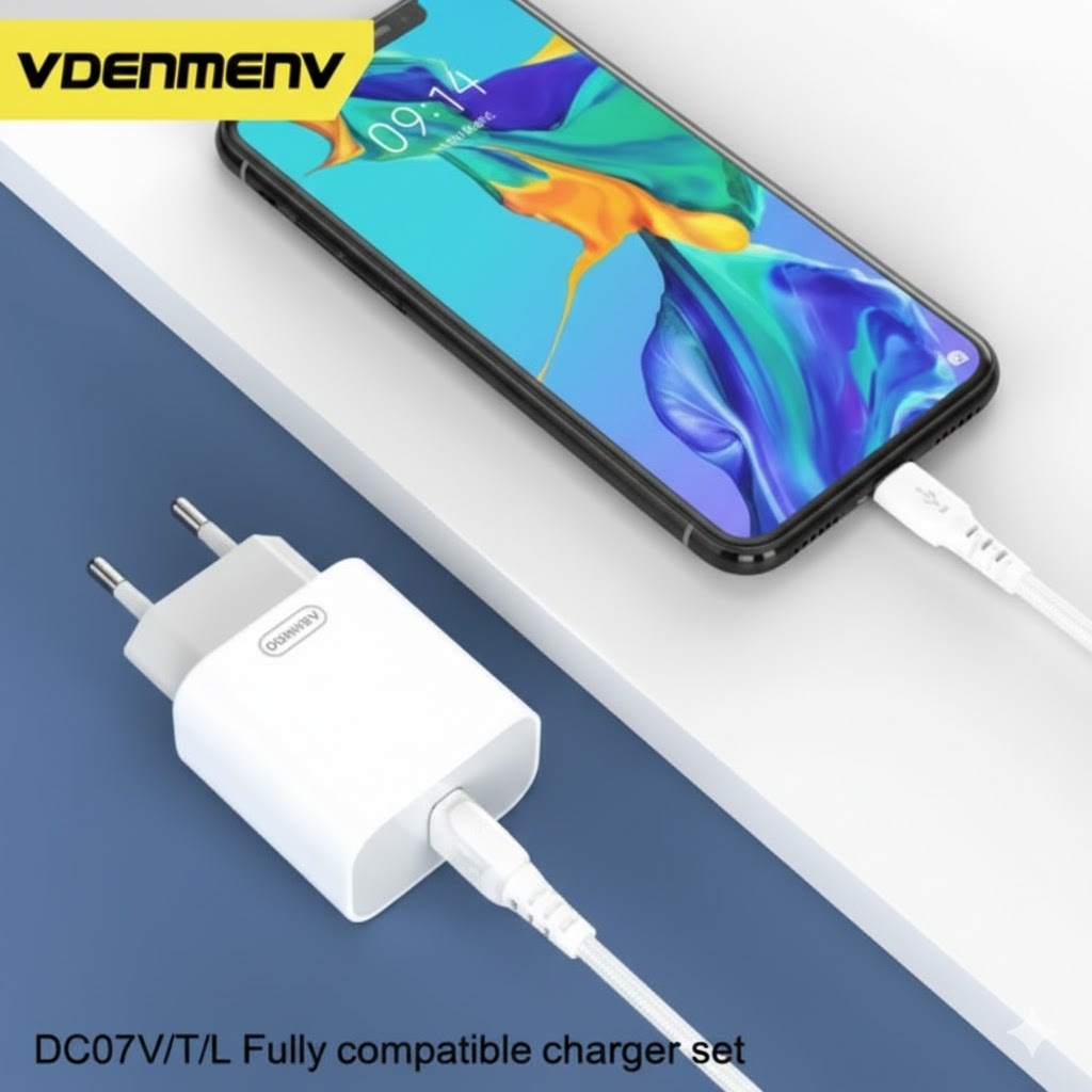 VDENMENV DC07YT -18W CHARGER SET - WHITE TYPE -C