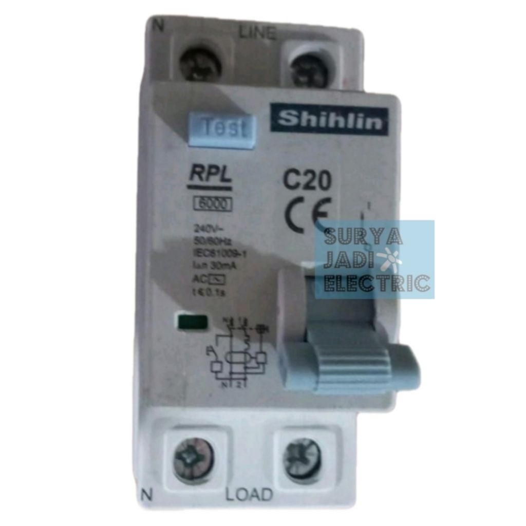 Jual RCBO ELCB RCCB Shihlin RPL RPLN 1P + N 16A / Anti Kontak Shihlin ...
