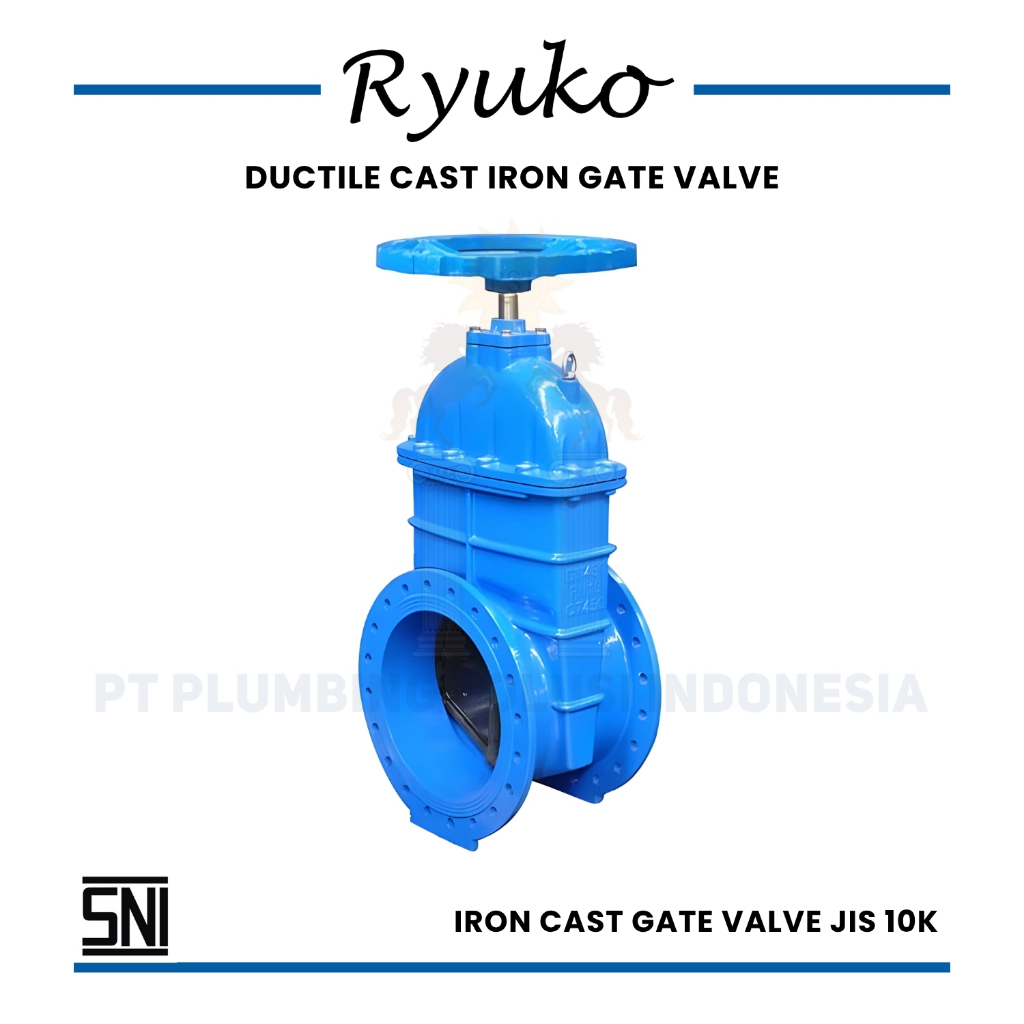 Jual Ryuko Ductile Cast Iron Gate Valve 12 Inch / 300 mm JIS 10K PN16 ...