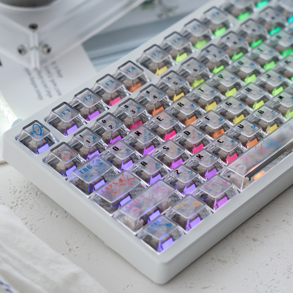 Jual Distortion!! Keycaps Top fog transparent Cherry profile 114 kyes ...