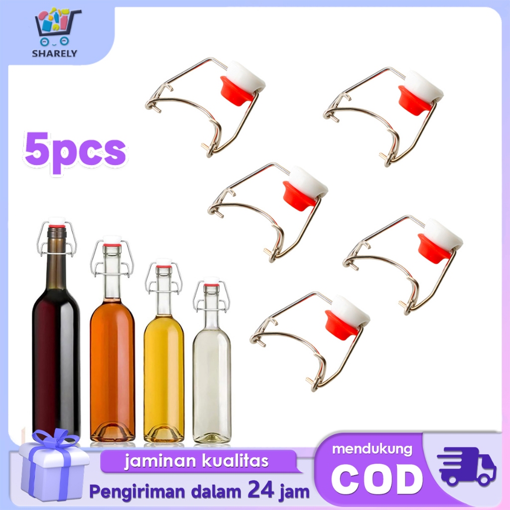 Jual 5pcs Tutup Botol Swing Kaca Swing Bottle Cap Tutup Jepit Botol ...