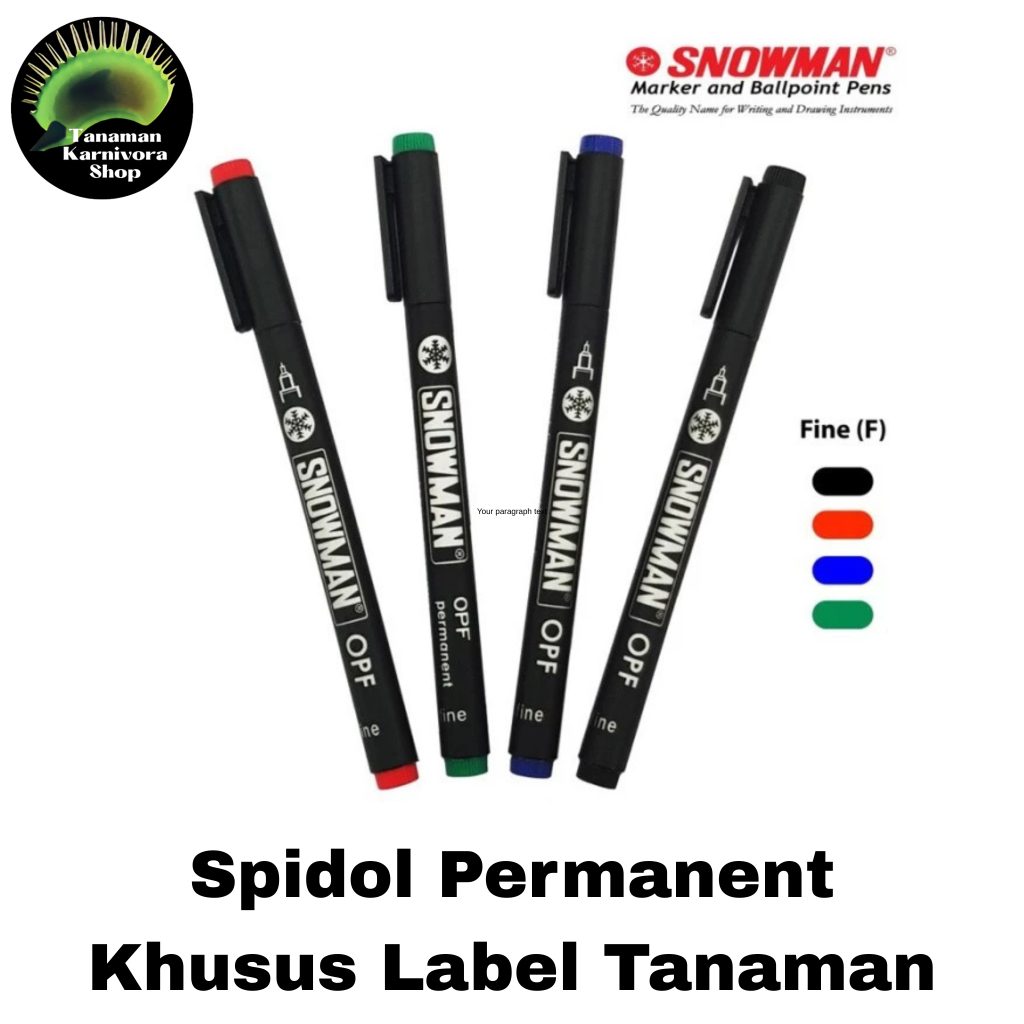Jual Spidol Label Nama Tanaman/ Name Tag/ Snowman Permanent Marker ...