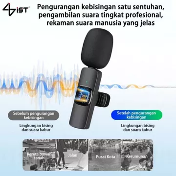 IST 3 IN 1 Mic Wireless Clip On 2 Microphone Wireless Clip On Noise Reduction Mikrofon Konten