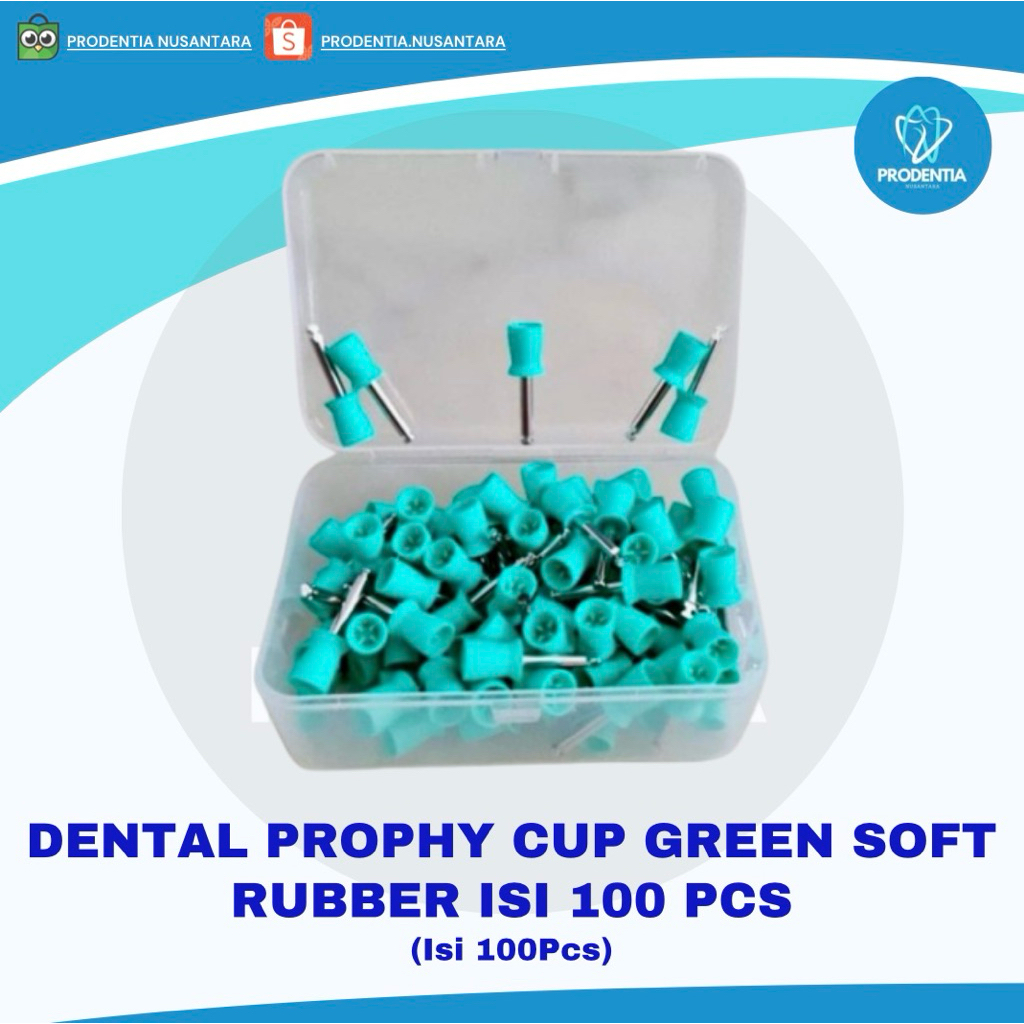 Jual DENTAL PROPHY CUP GREEN SOFT RUBBER - ISI 100 Pcs | Shopee Indonesia