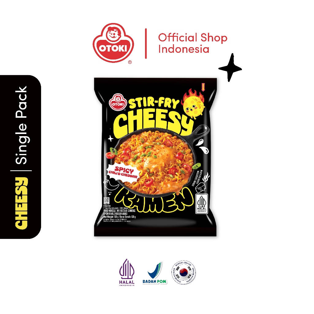 Jual OTOKI Stir Fry Cheesy Ramen Spicy HALAL 120g - Mie Instan Goreng ...
