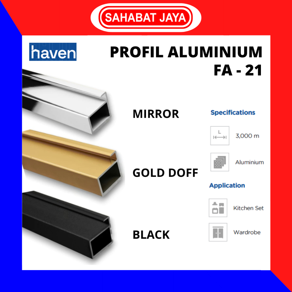 Jual HAVEN Profil Frame Alumunium Aluminium FA 21 FA21 FA-21 | Shopee ...
