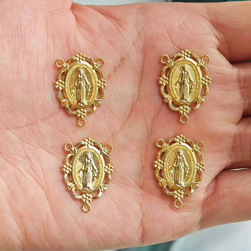 10 Buah Konektor Kalung Emas Bunda Maria Rosario 3