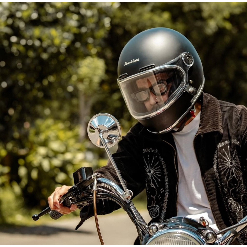 Jual Helm Howard Smith Tracker Classic Retro Solid Original Cafe Racer ...