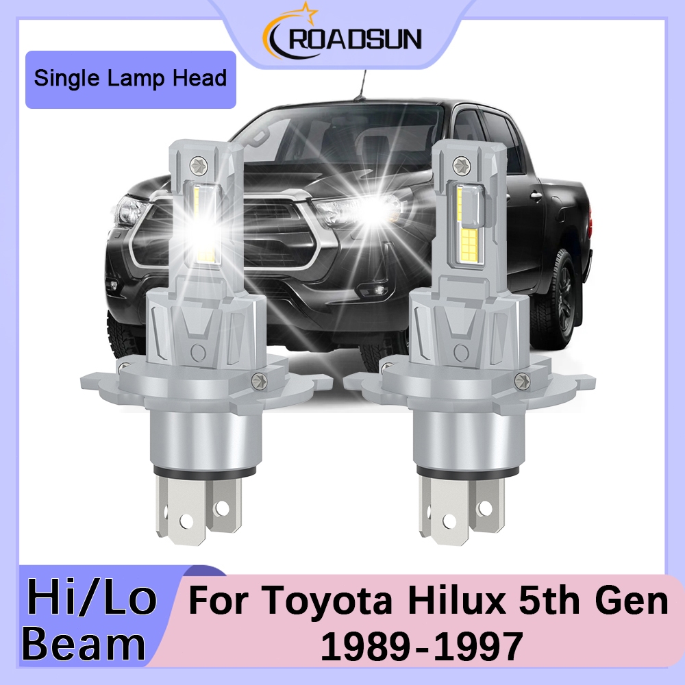 [For Toyota Hilux 5th Gen 1989-1997] Sepasang LED Lampu Depan Mobil 12-24V 300W 24000LM Super Bright Hi/Lo Beam 6000K Cahaya Putih Plug And Play