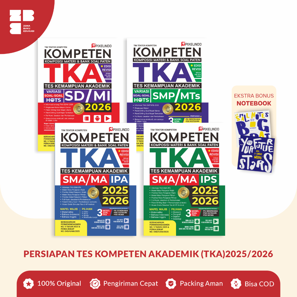 Jual KOMPETEN TKA (TES KEMAMPUAN AKADEMIK) TINGKAT SD, SMP, DAN SMA ...
